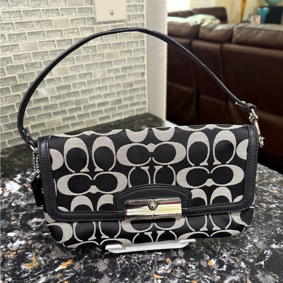 Coach Handbags - Coach Kristin Signature Large Wristlet with Silver Hardware